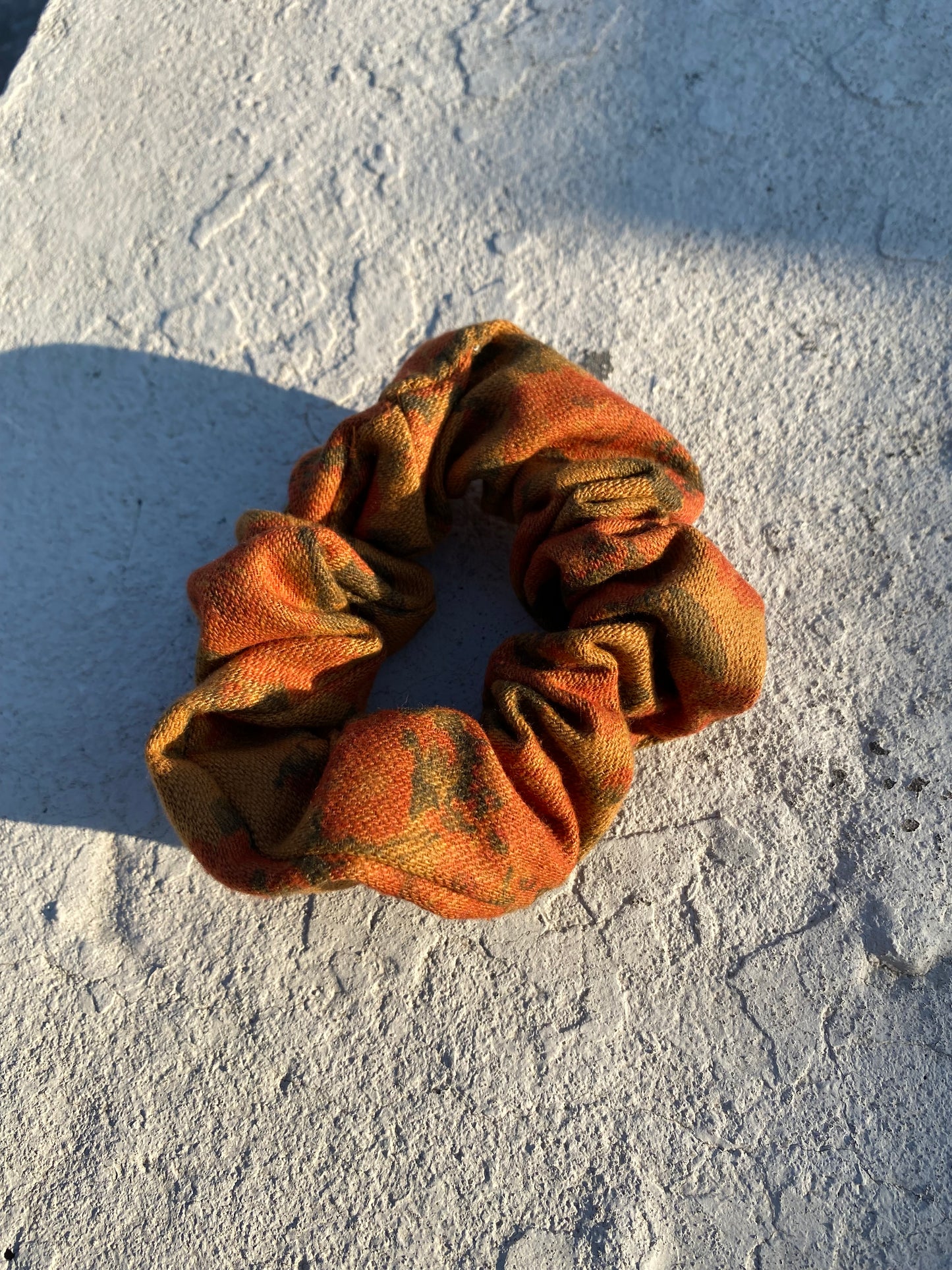 Mustard Floral Scrunchie
