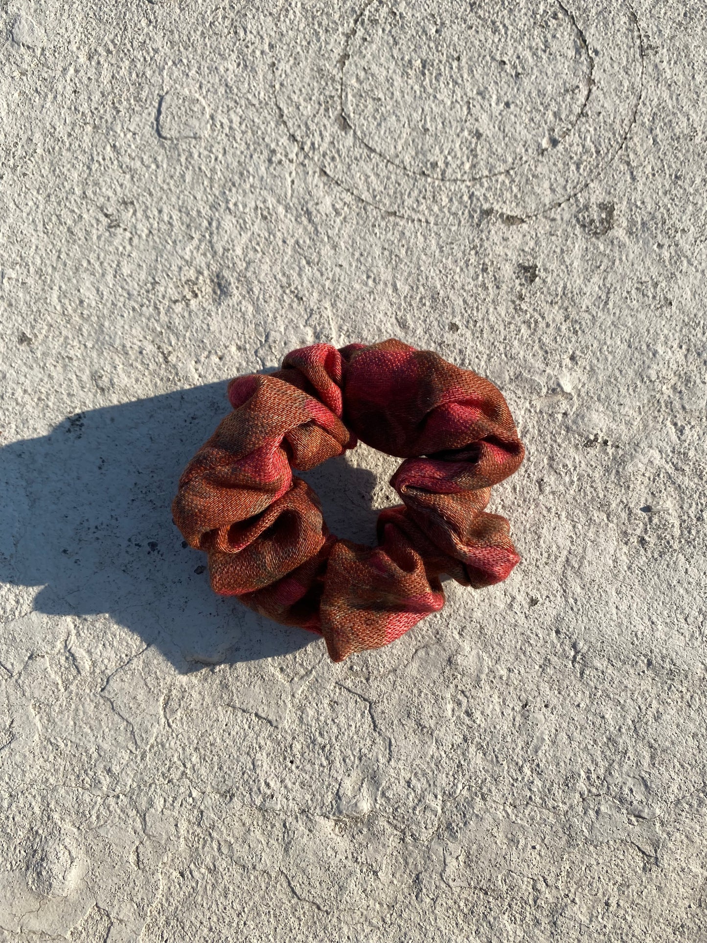 Brown Floral Scrunchie