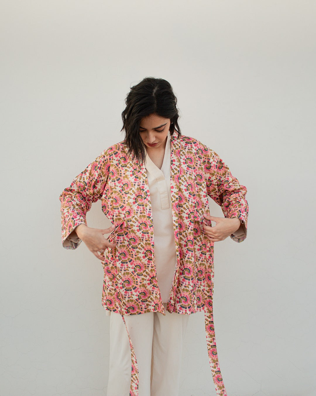 Pink Tie-dye Kimono - Everyday Wear