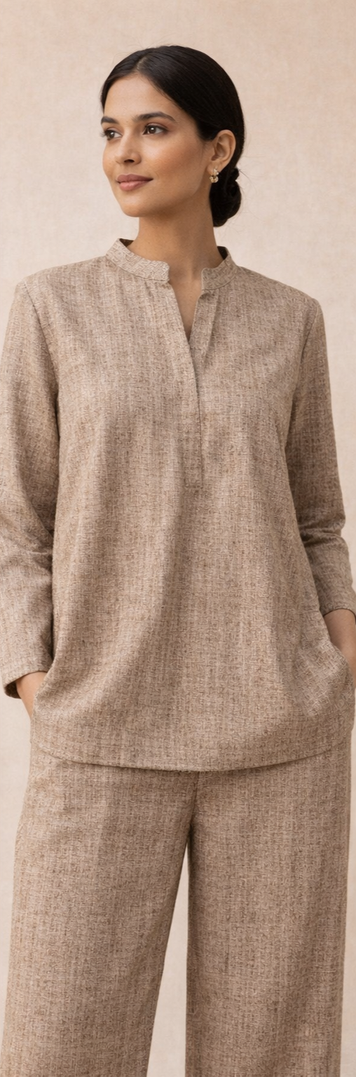 Light brown Wool Blend Co-ord