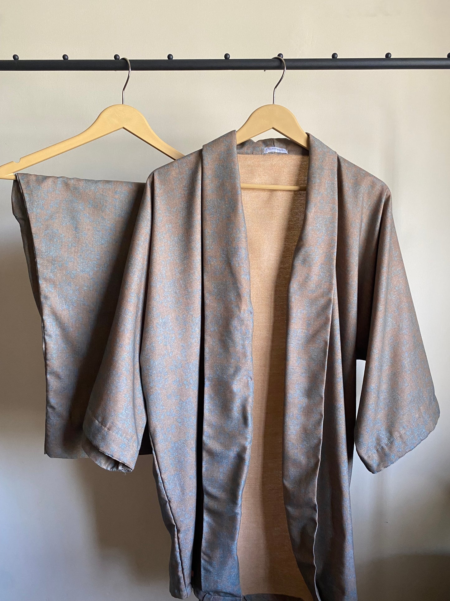 Beige Floral Kimono Co-ord Set (Winter)