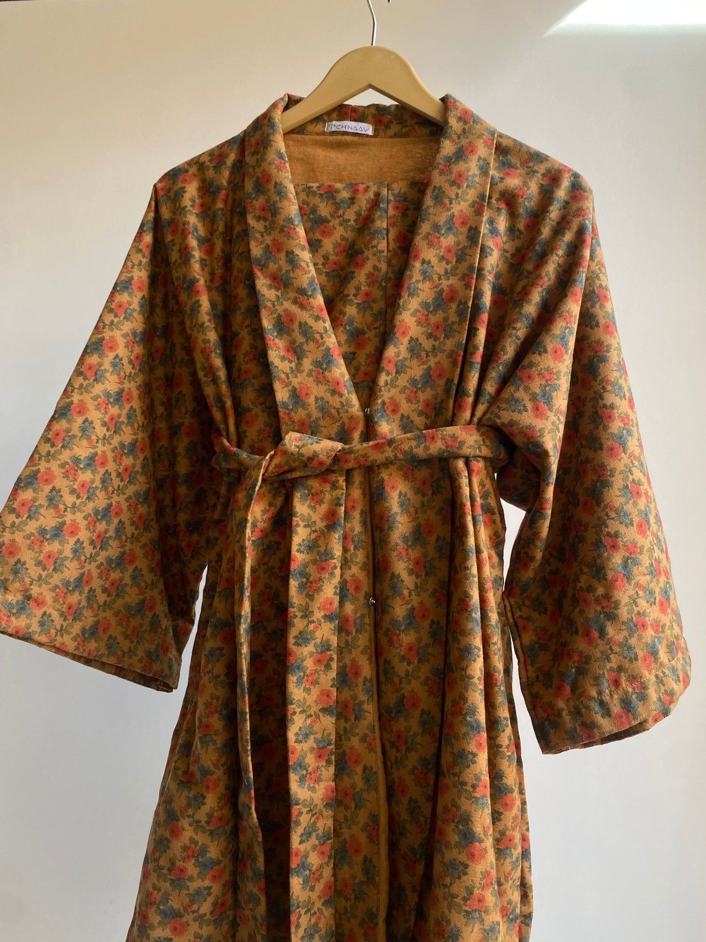 Amber Floral Kimono Co-ord Set – Self-Print (Winter)