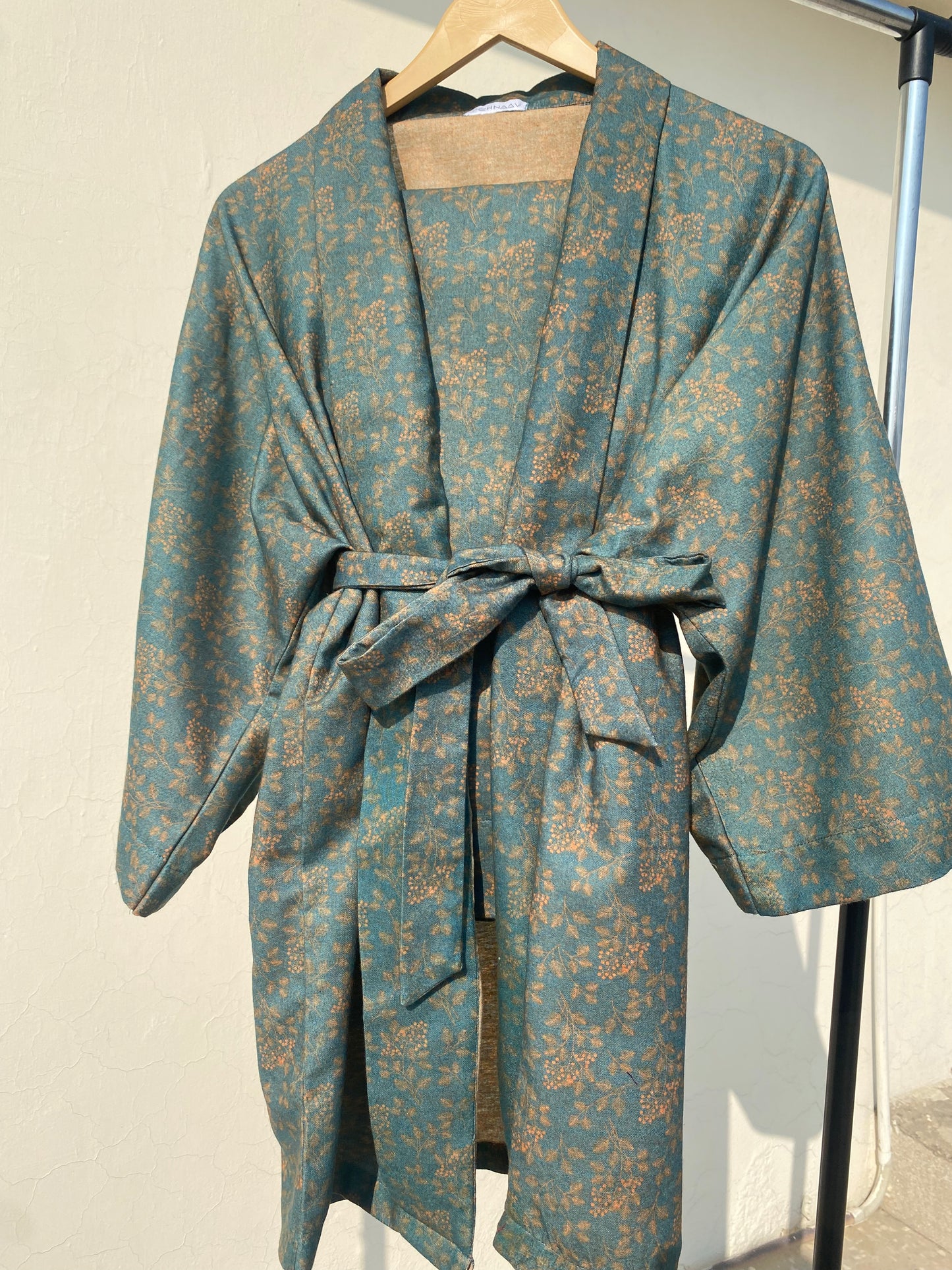 Teal Floral Kimono Co-ord Set (Winter)