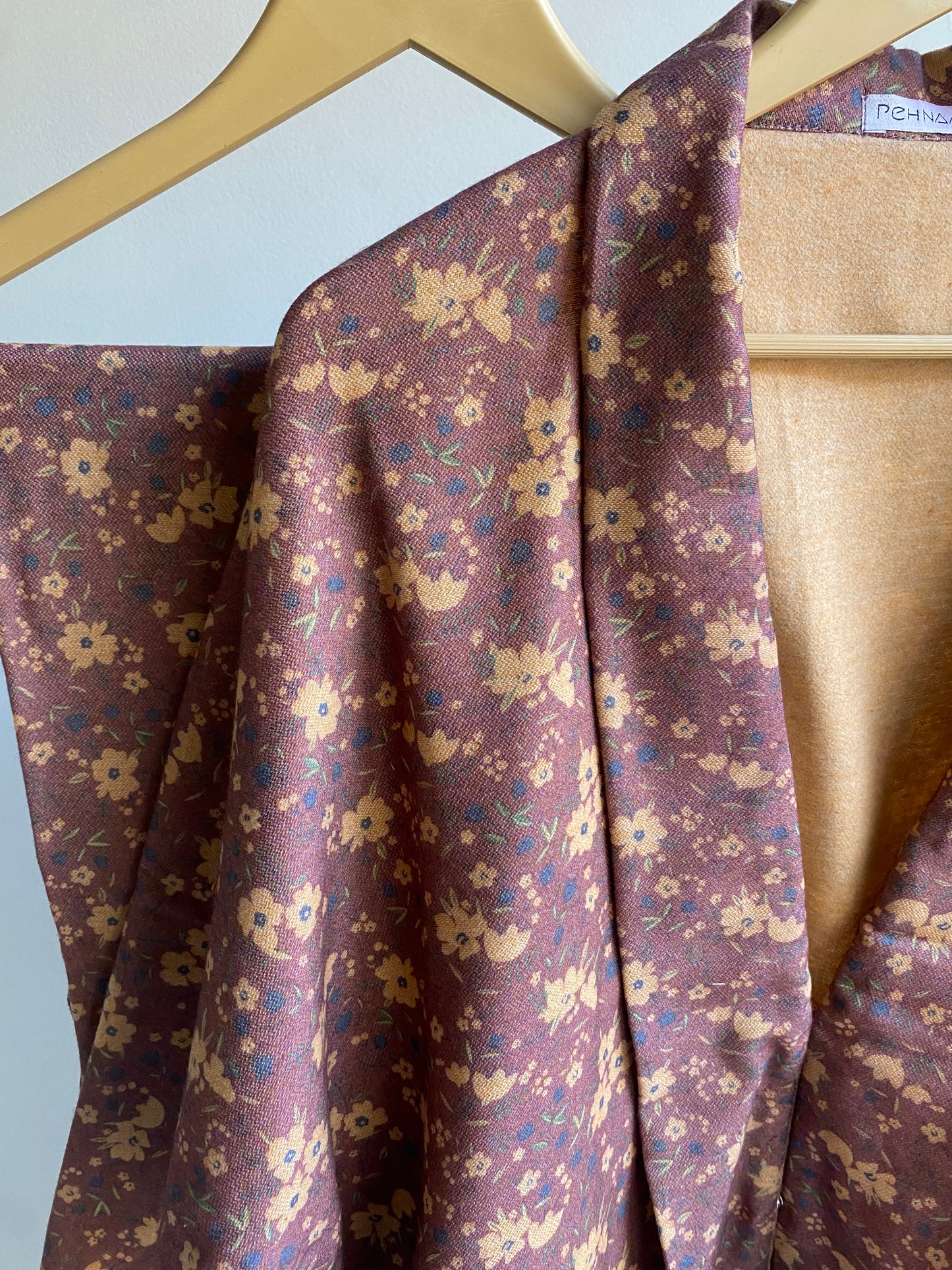 Purple Floral Kimono Co-ord Set – Self-Print (Winter)