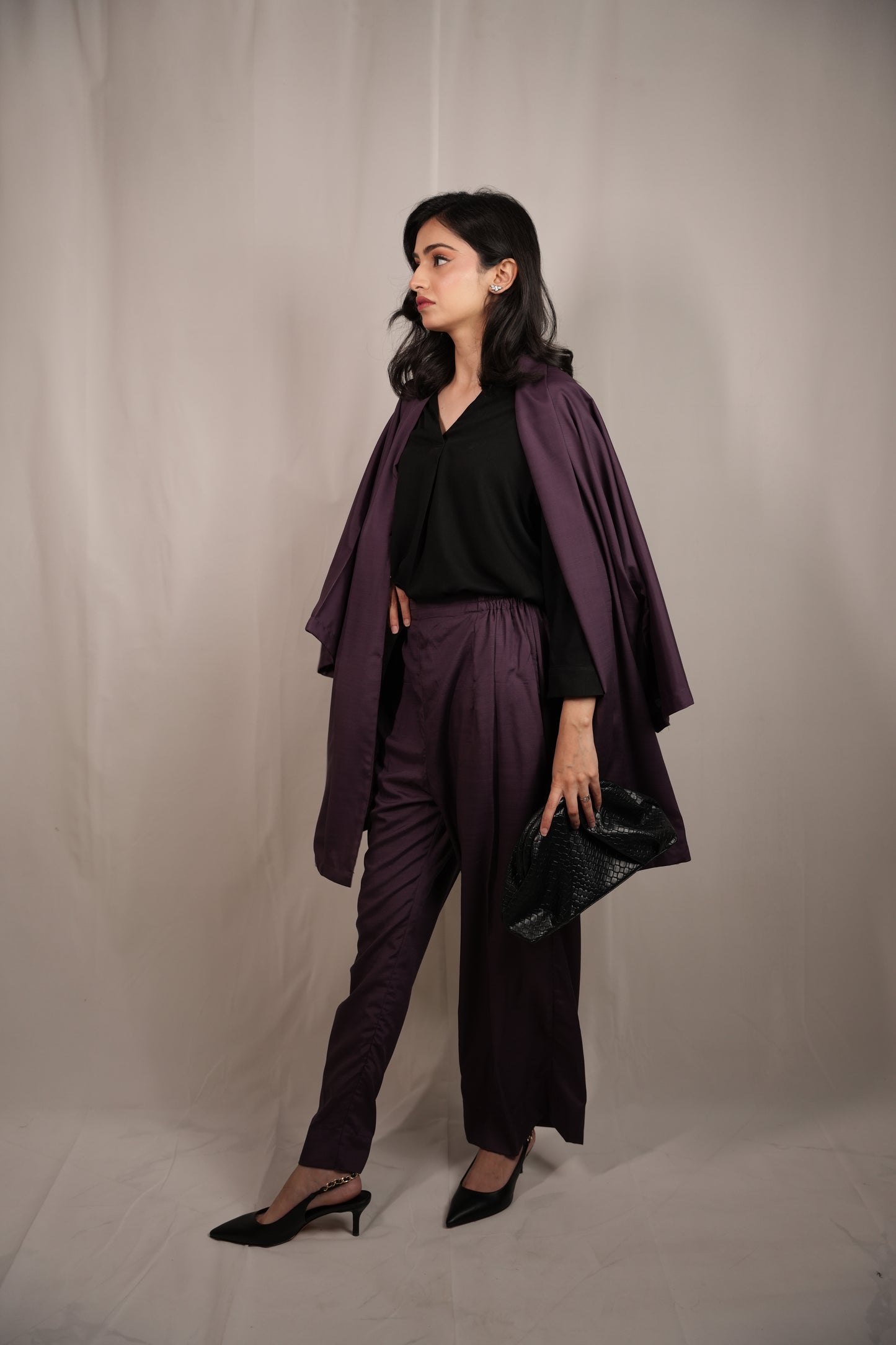 Purple Kimono Co-ord Set