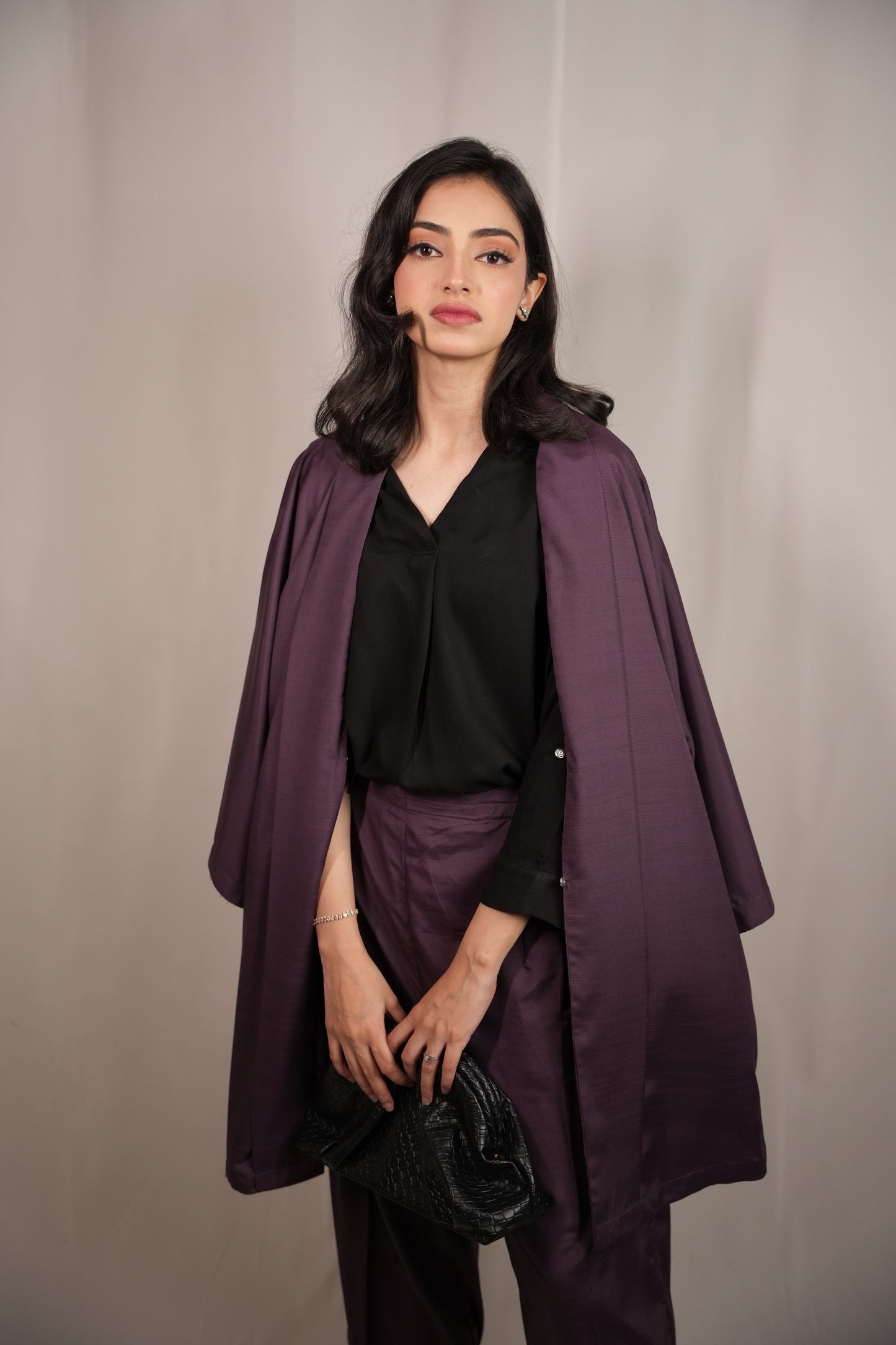 Purple Kimono Co-ord Set