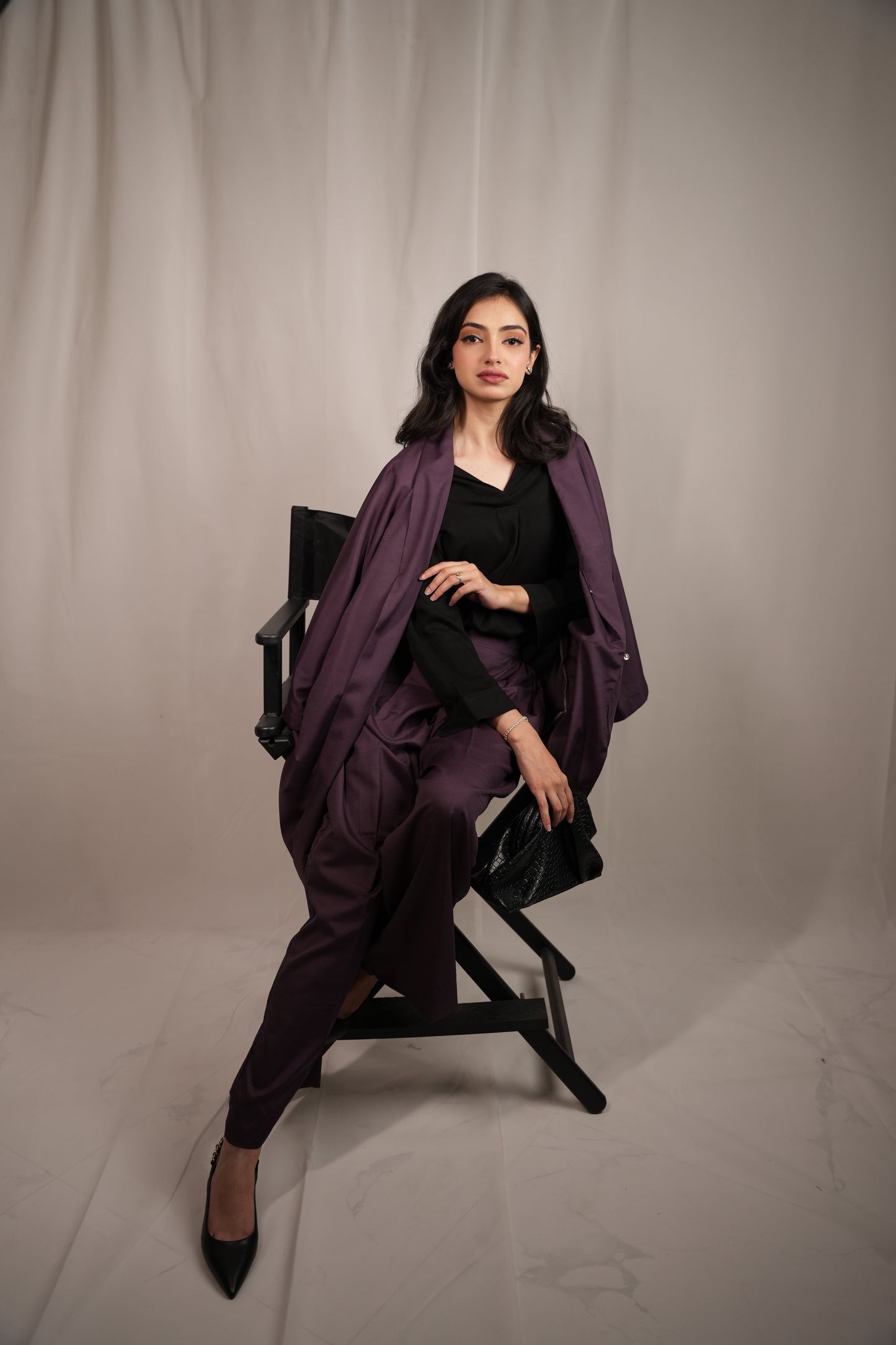 Purple Kimono Co-ord Set