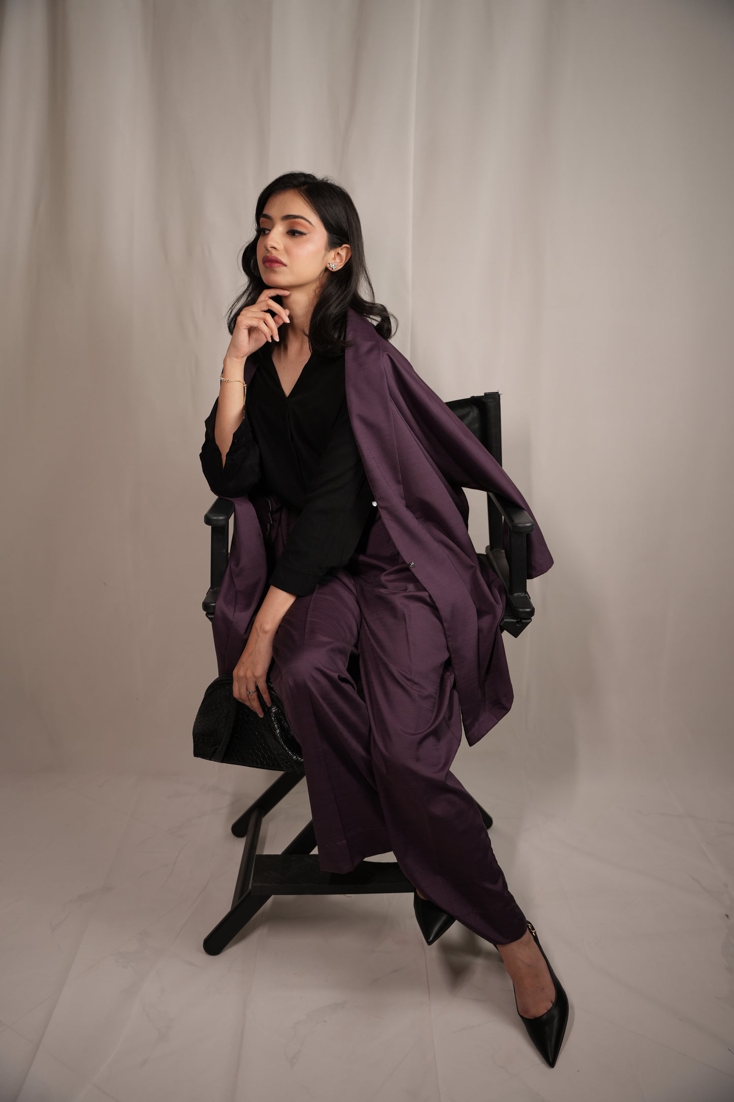 Purple Kimono Co-ord Set