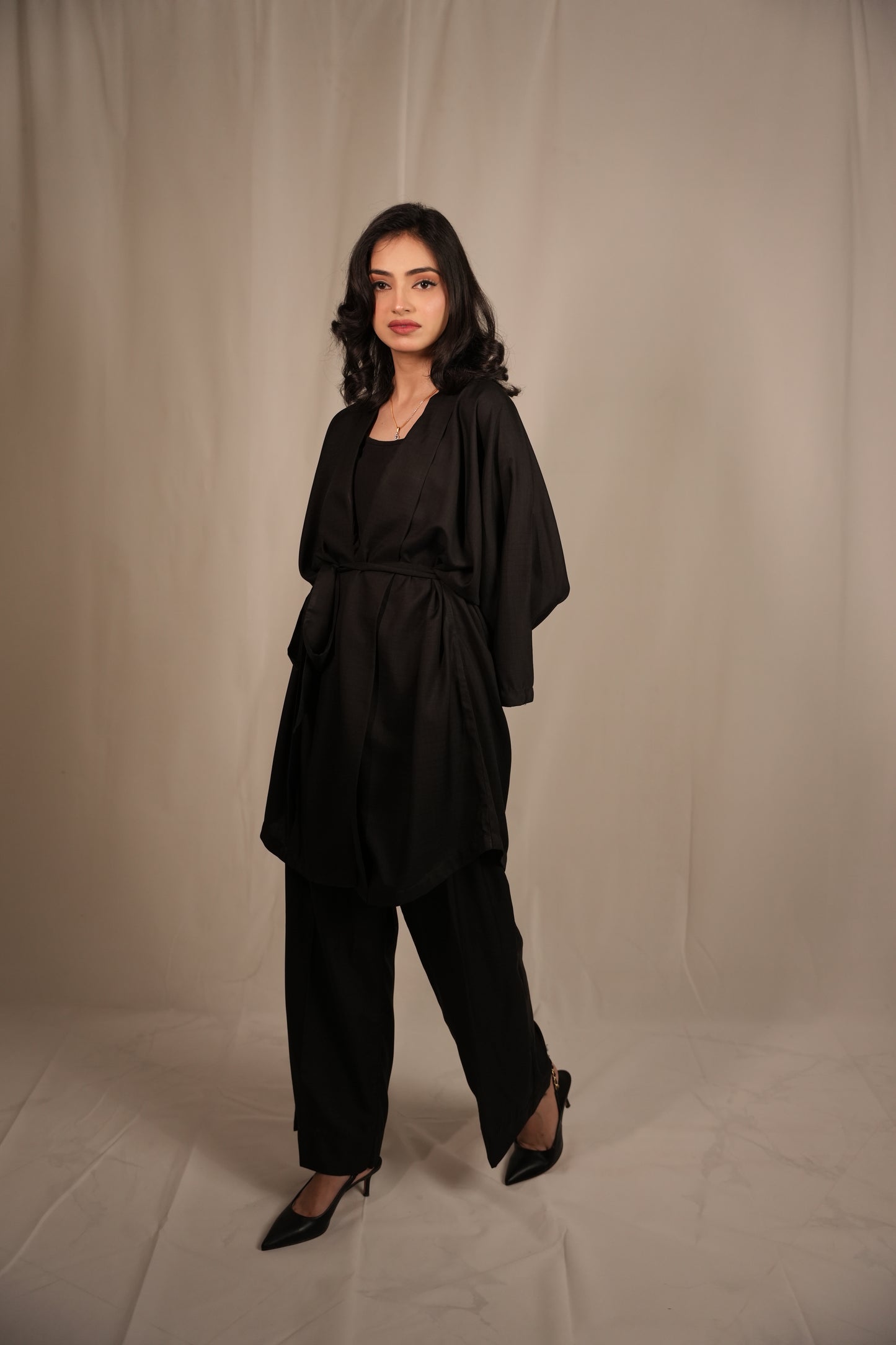 Classic Black Kimono Co-ord Set