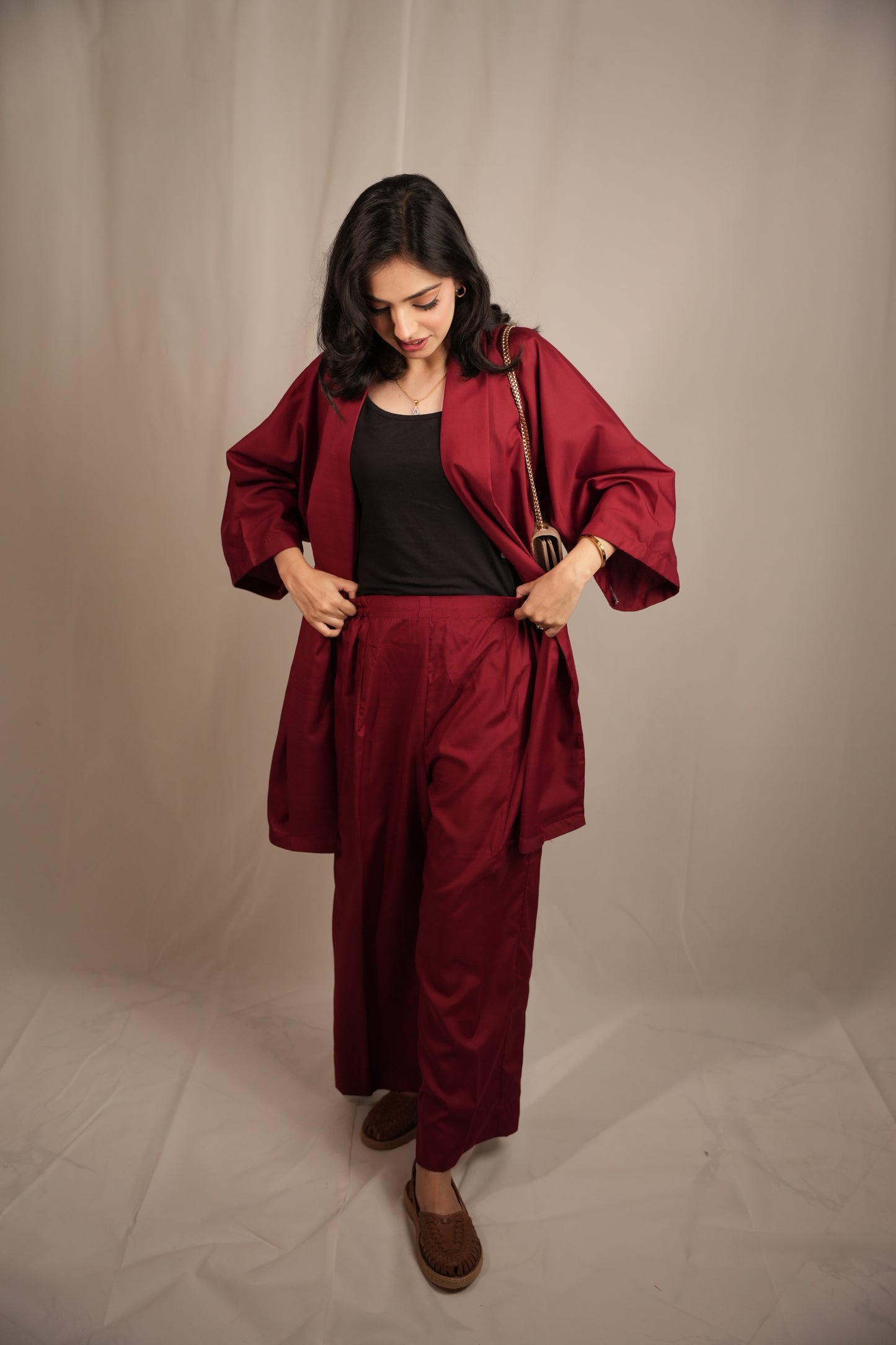Cherry Red Kimono Co-ord Set