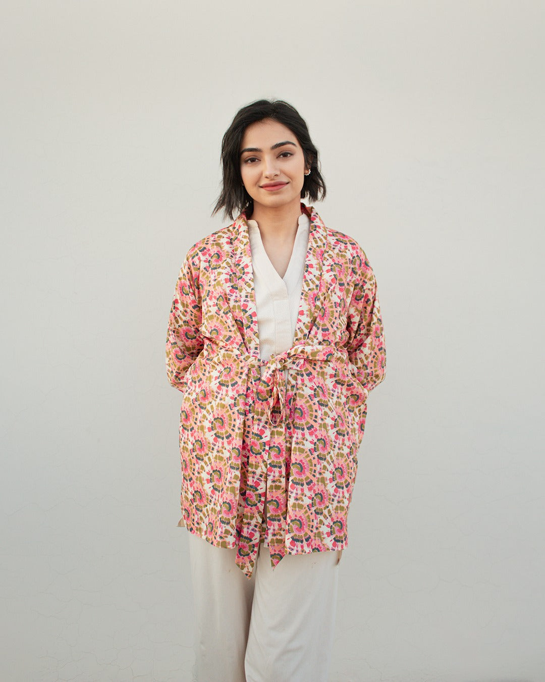 Pink Tie-dye Kimono - Everyday Wear