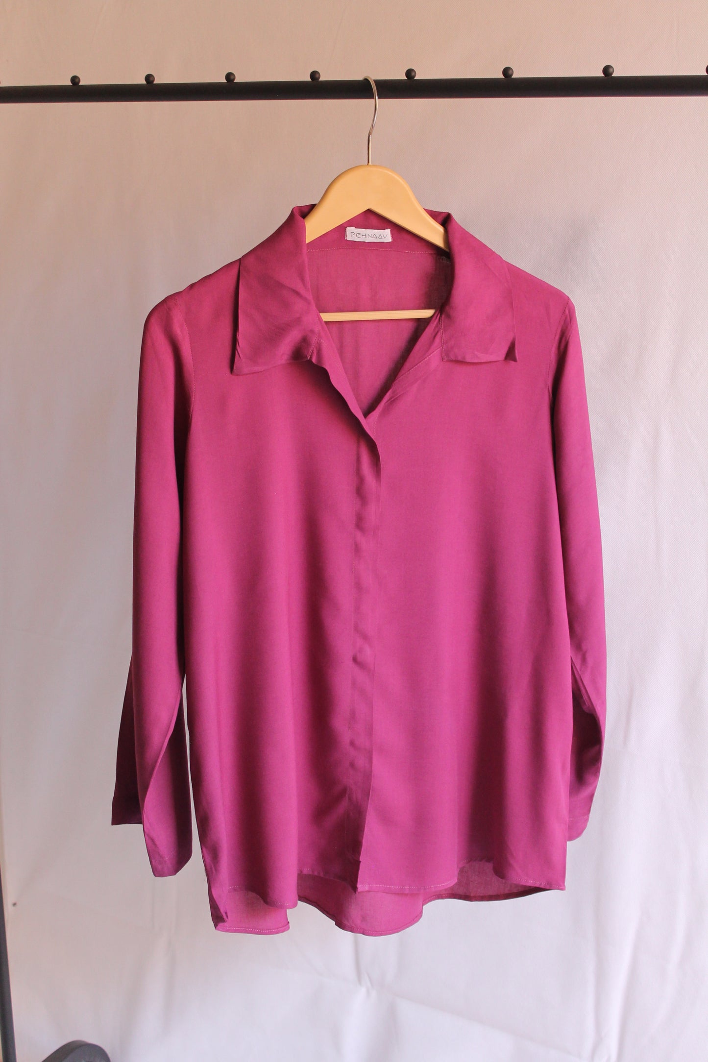 Magenta Linen Co-ord Set - Button Down