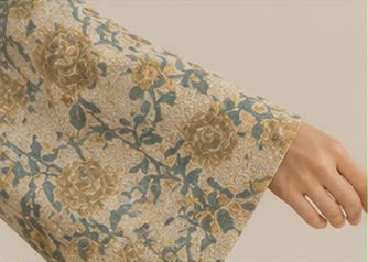 Lime Floral Kimono Co-ord Set – Self-Print (Winter)