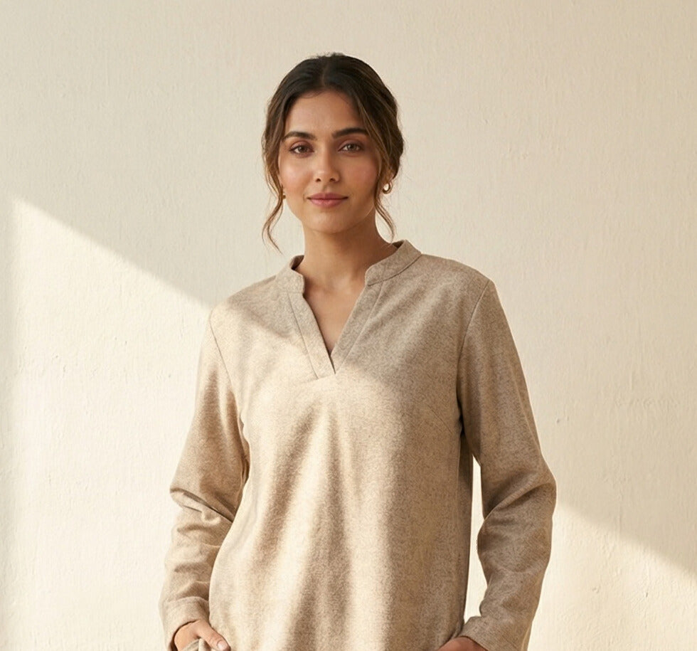 Cream Wool Blend Co-ord