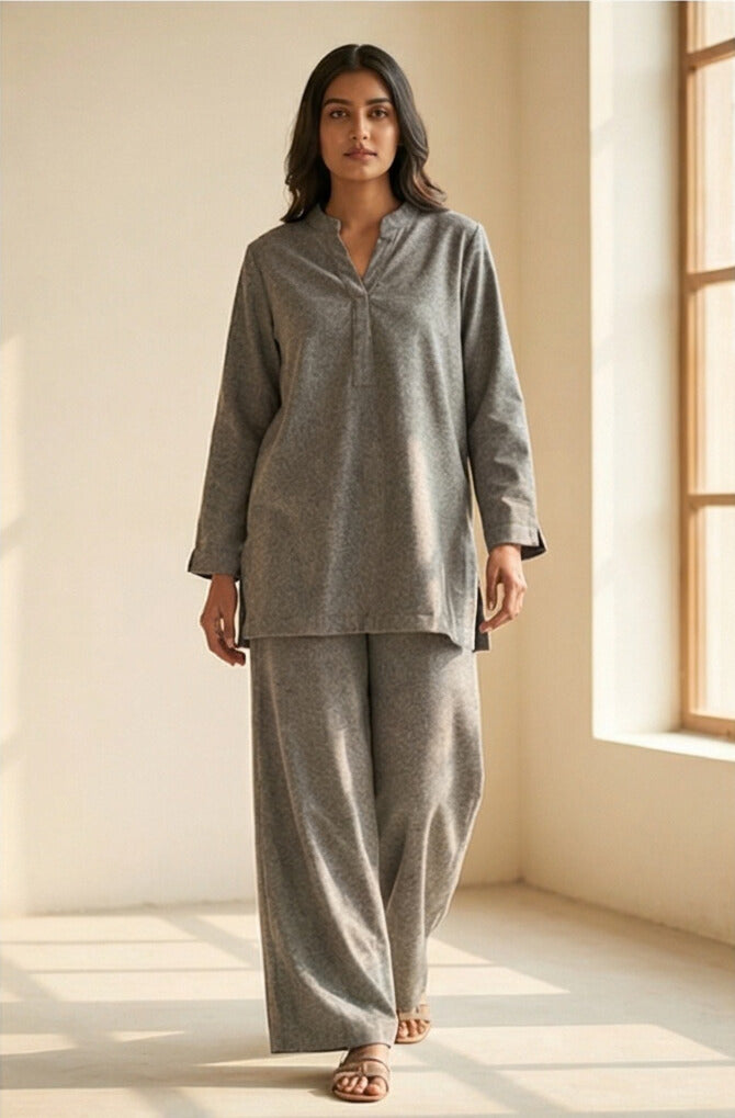 Grey Wool Blend Co-ord