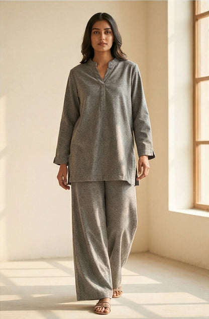 Grey Wool Blend Co-ord