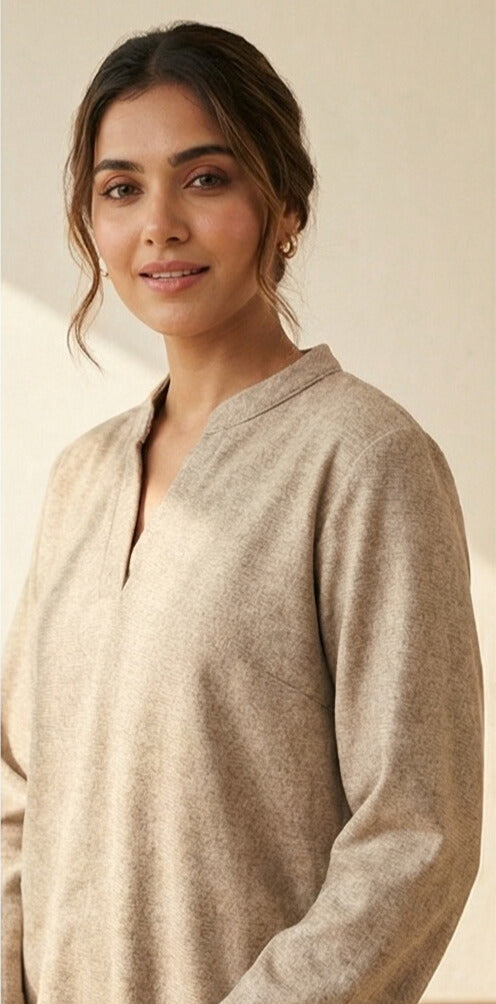 Cream Wool Blend Co-ord