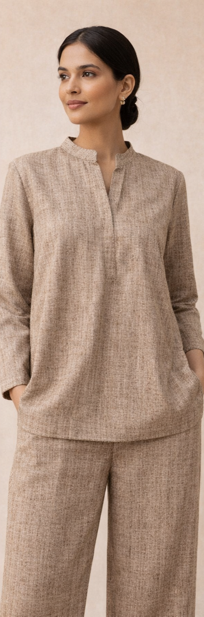 Light brown Wool Blend Co-ord