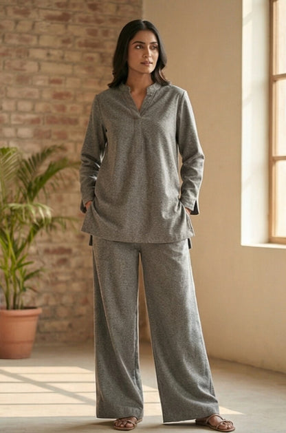 Grey Wool Blend Co-ord