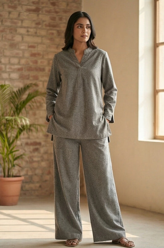 Grey Wool Blend Co-ord