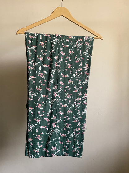 Printed Green button down Co ord Set