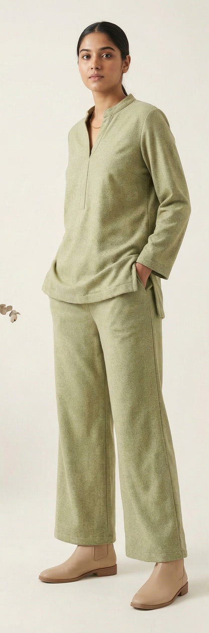 Light Green Wool Blend Co-ord