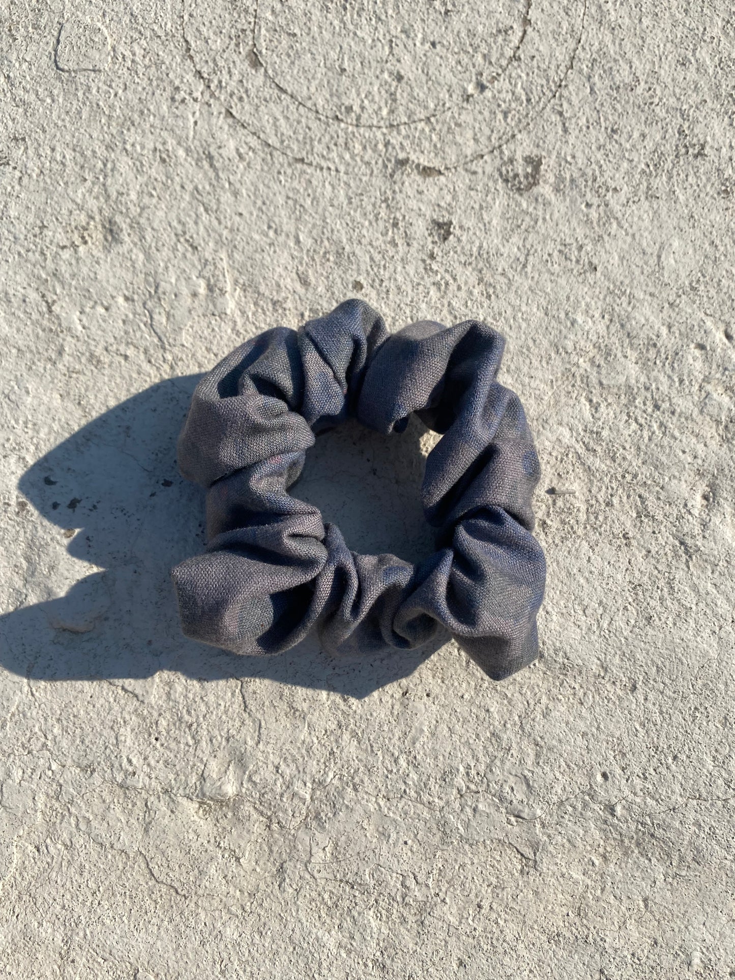 Greyish blue Floral Scrunchie