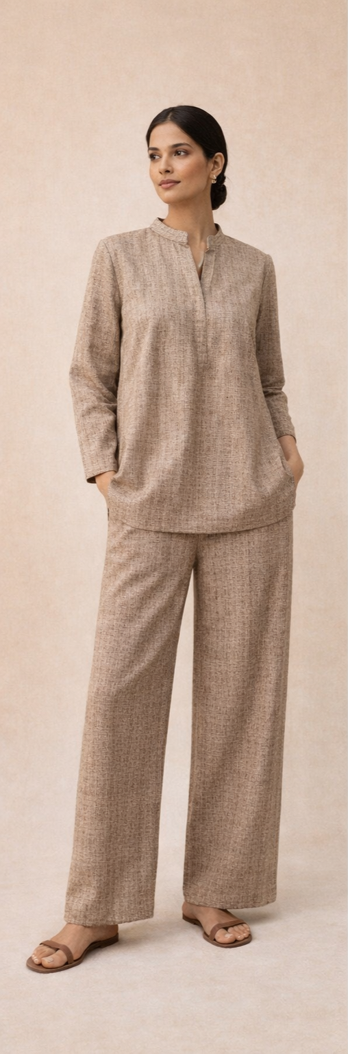 Light brown Wool Blend Co-ord
