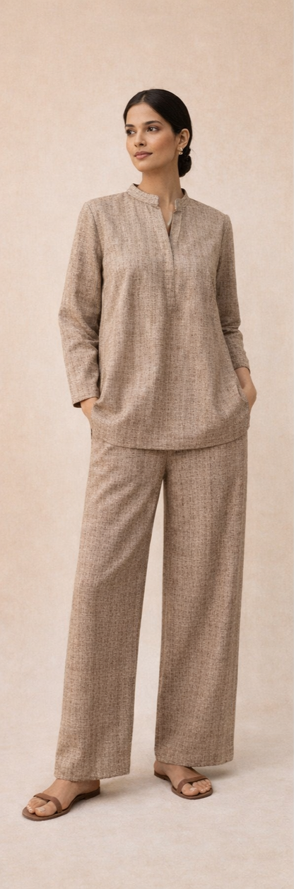 Light brown Wool Blend Co-ord