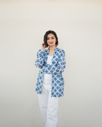 Blue Tie-dye Kimono