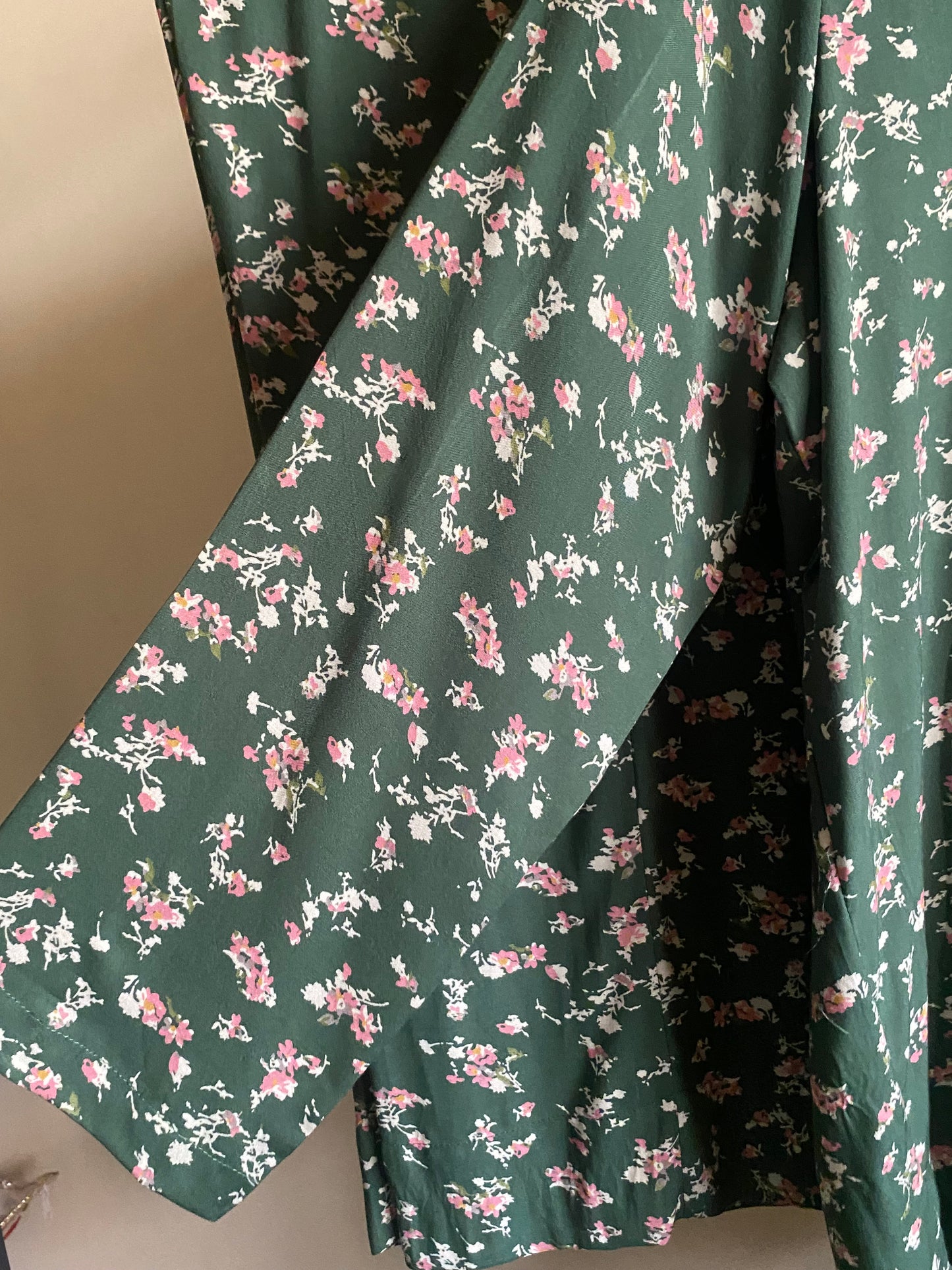 Printed Green button down Co ord Set