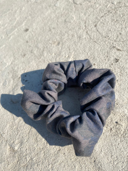 Greyish blue Floral Scrunchie