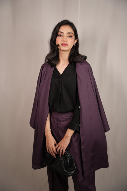 Purple Kimono Co-ord Set