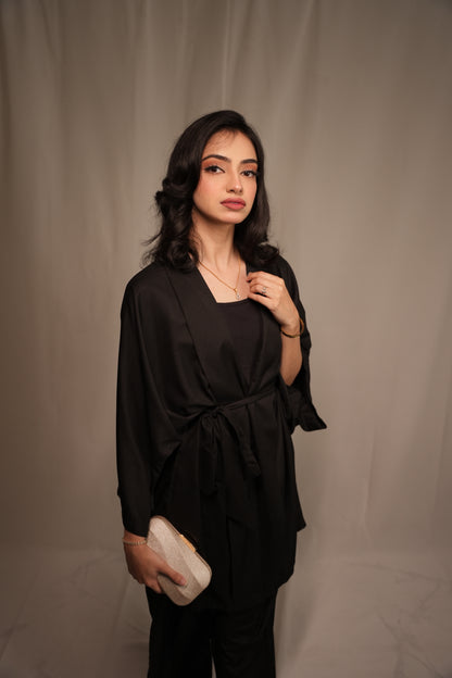 Classic Black Kimono Co-ord Set