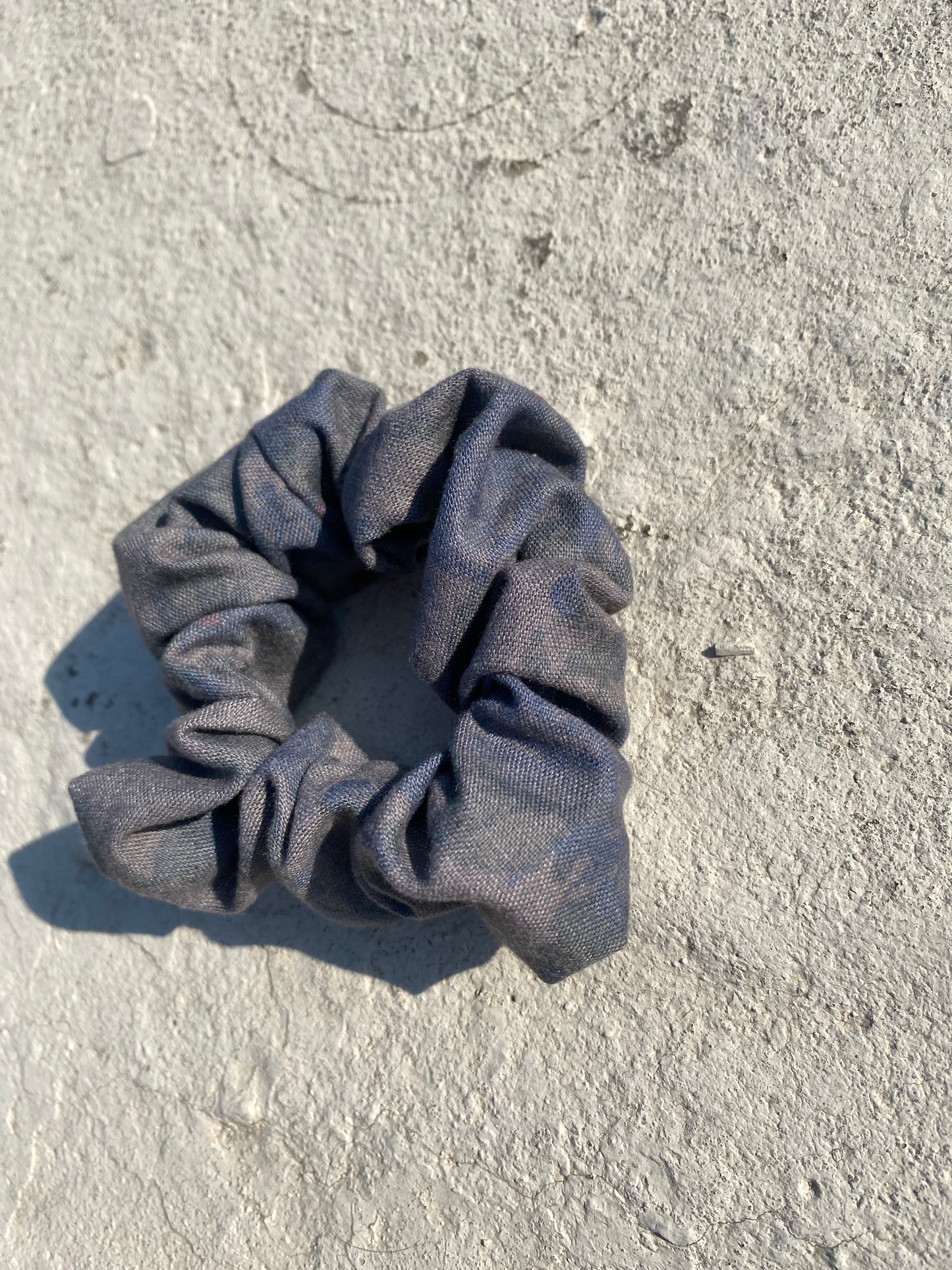 Greyish blue Floral Scrunchie