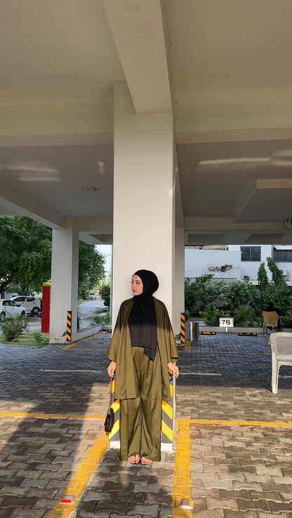 Olive Green Kimono Co-ord Set