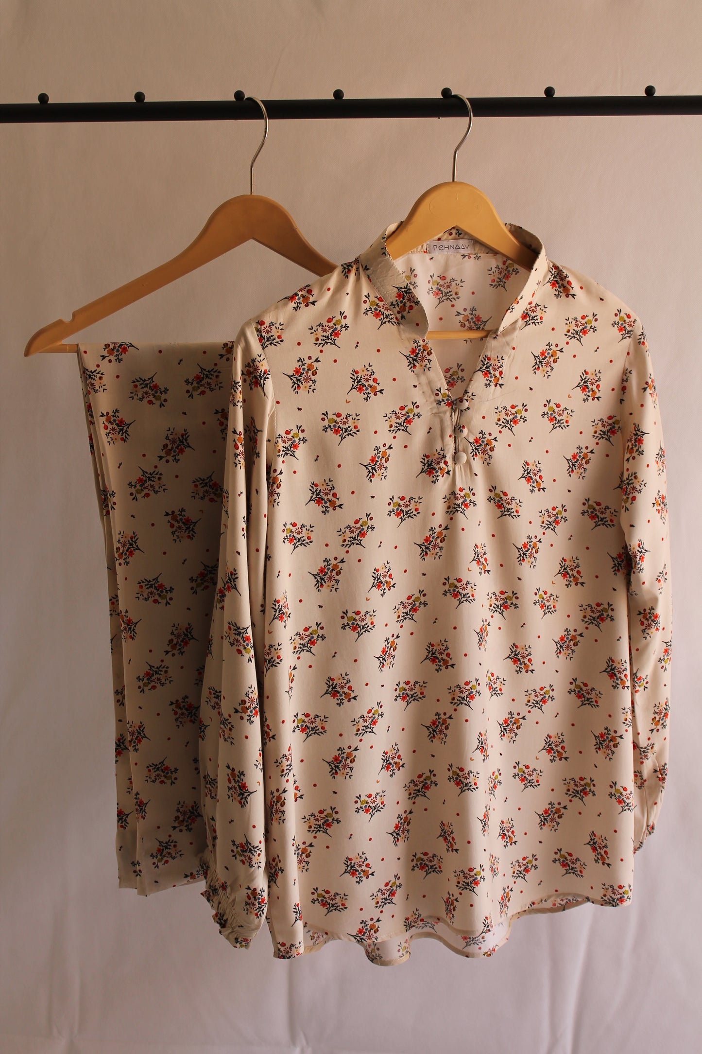Off-White Printed Linen Co-ord Set
