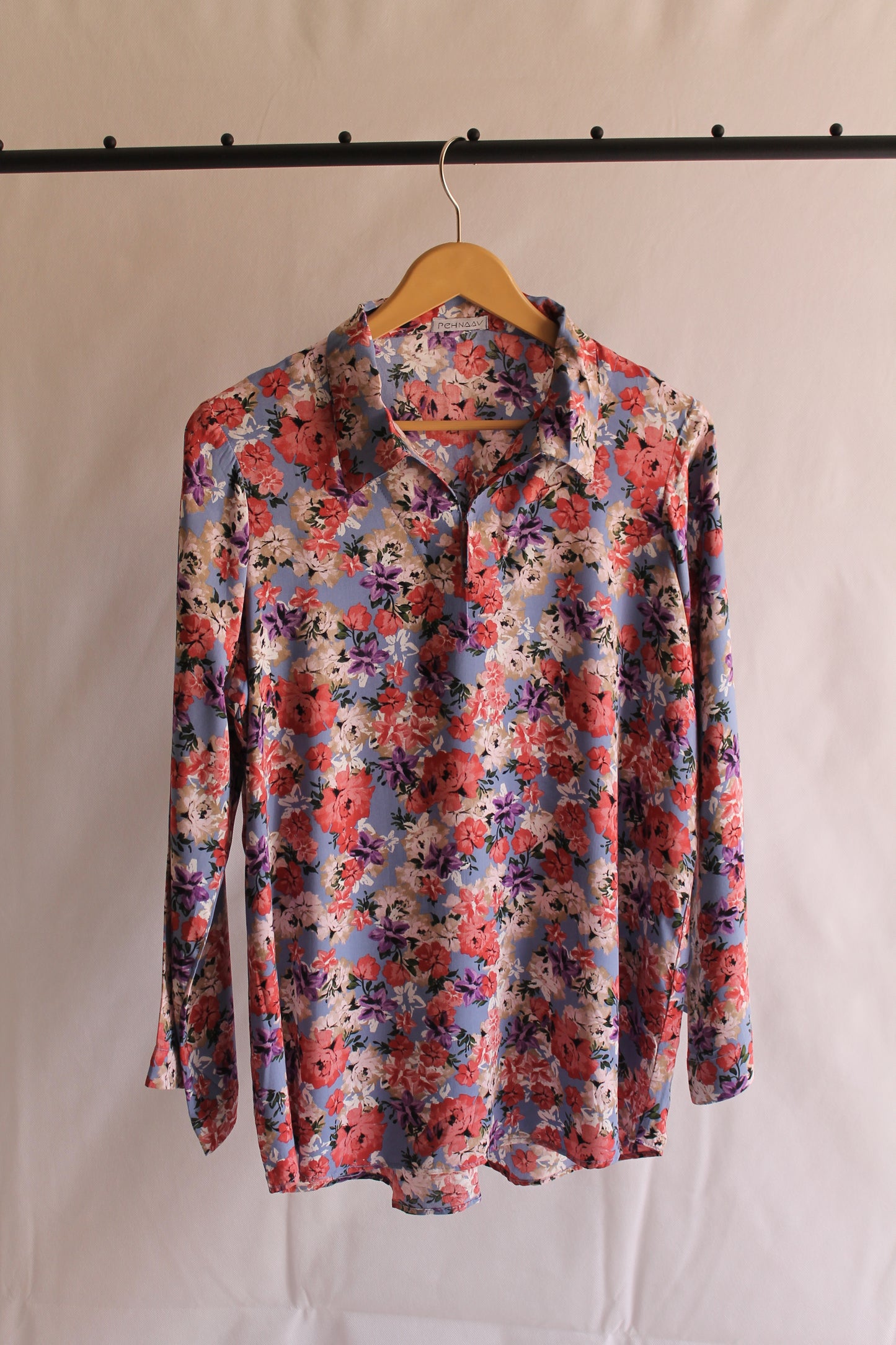 Blue Floral Printed Linen Co ord Set
