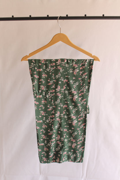 Printed Green Linen Co-ord Set - Button Down