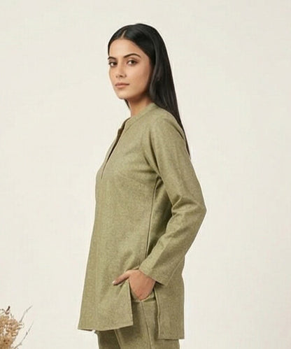 Light Green Wool Blend Co-ord
