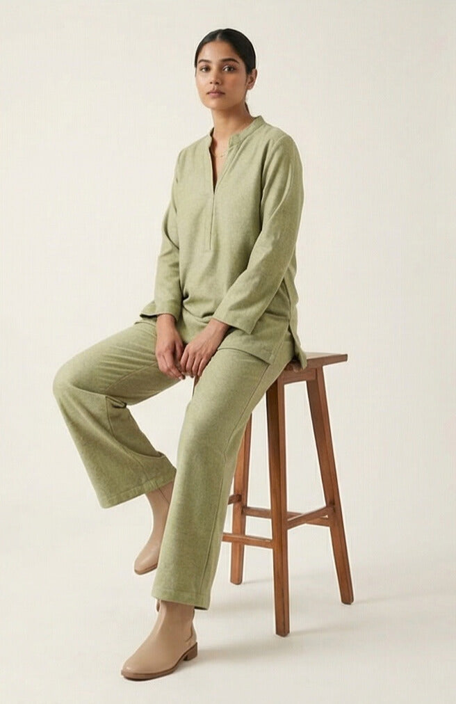 Light Green Wool Blend Co-ord