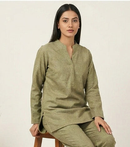 Light Green Wool Blend Co-ord