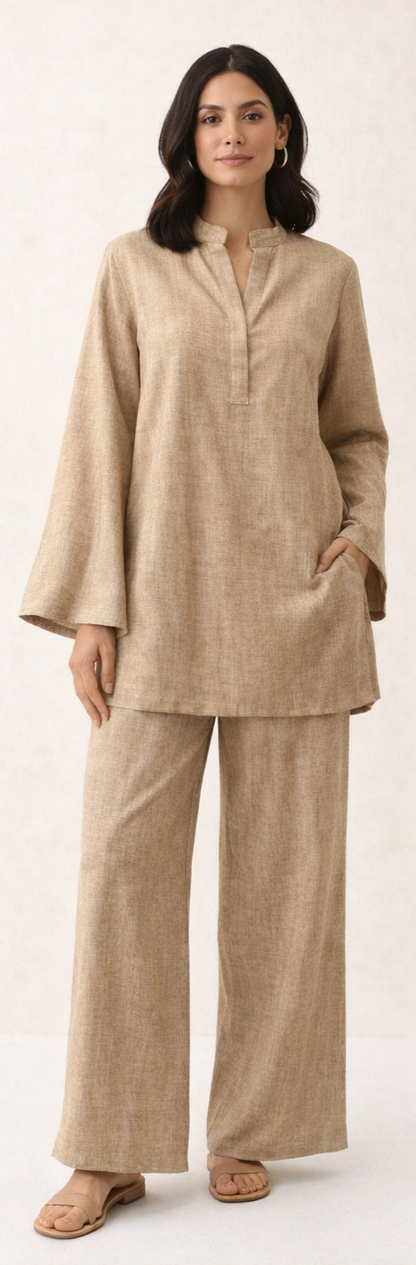 Beige Wool Blend Co-ord